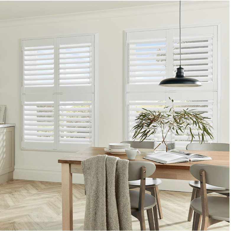 Tier on tier shutters installed by Realm Blinds in Wrexham